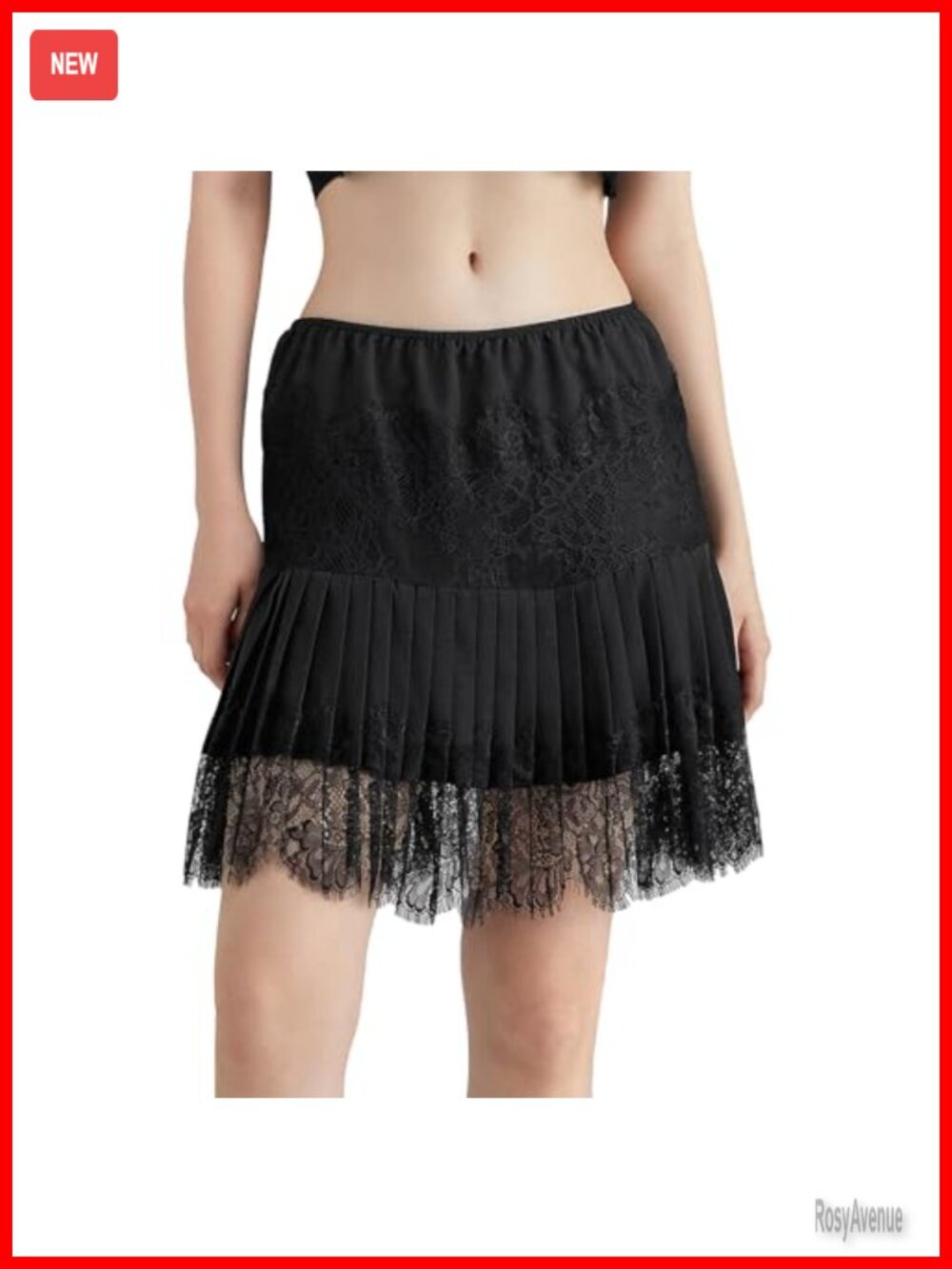 Lace Mini Skirt Pleated Layered Ruffle Slip Skirt
